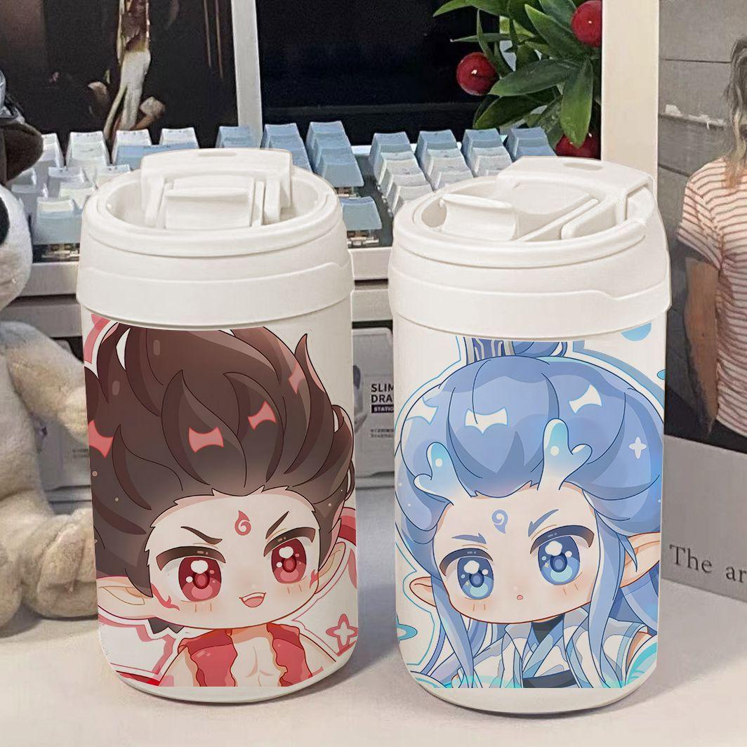 哪吒藕饼大容量双饮不锈钢保温杯