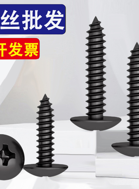 TA碳钢黑色大扁头十字自攻钉M2.3M2.6M3M3.5M4M5M6*6x12x25x35x45