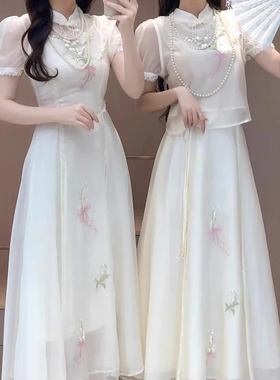 公主家8815中国风气质唐装显瘦夏季古风仙气伴娘服长裙时尚套装