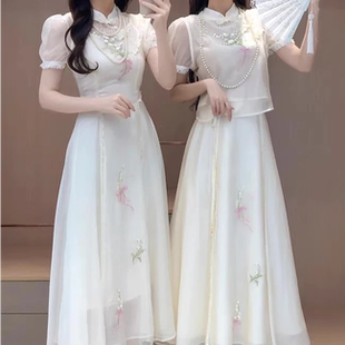 套装 古风仙气伴娘服长裙时尚 显瘦夏季 公主家8815中国风气质唐装