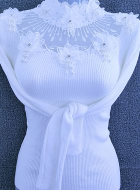 公主家3097秋冬新款爆款长袖白色毛衣甜美修身显瘦针织衫打底衫