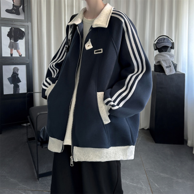 重磅无帽卫衣外套开衫拉链棒球服秋季不加绒夹克男女学生情侣褂子