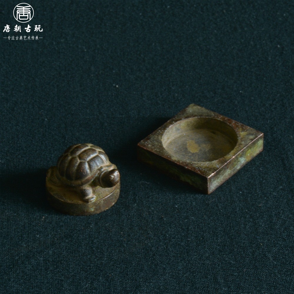 仿古印章龟钮套印清乾隆私章十全老人天恩八旬印章锌合金镀古铜色