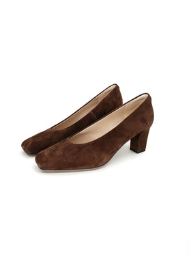 FEDERICA DI DONATO 25新款方头浅口羊绒单鞋粗跟 真皮高跟单鞋女