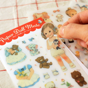 小野韩国换衣女孩贴纸手账相册