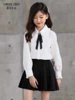 Женская летняя рубашка, детская летняя одежда для подростка, одежда для верхней части тела, для девочки, коллекция 2023, в корейском стиле, в западном стиле, длинный рукав