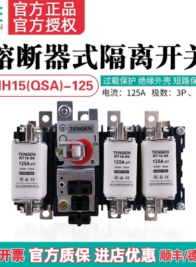 TENGEN天正HH15-125/30 31熔断器隔离开关QSA刀熔开关熔芯100A125