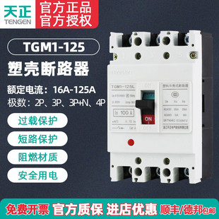 100A TENGEN天正电气 4300 125L塑壳断路器空气开关3300 80A TGM1