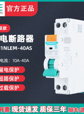 天正电气 TGB1NLEM-40AS漏保开 关小型漏电断路器1P+N单相电闸家