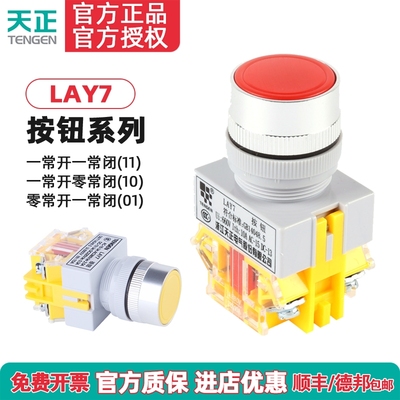 天正电气平头按钮开关复位