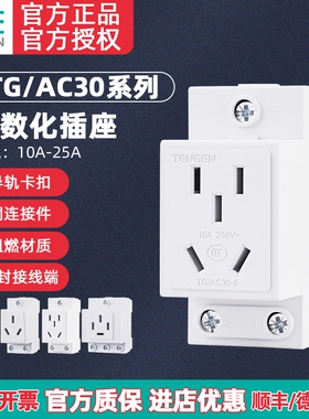 天正TG/AC30模数化插座配电箱电柜导轨二三四五孔眼插座10A16A25A