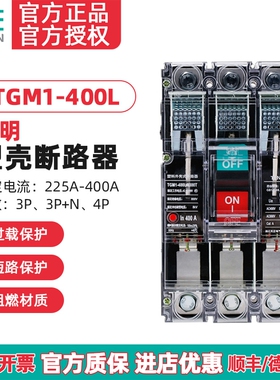 天正电气 TGM1-400L/3300T 400A塑壳断路器工地空气开关 透明外壳