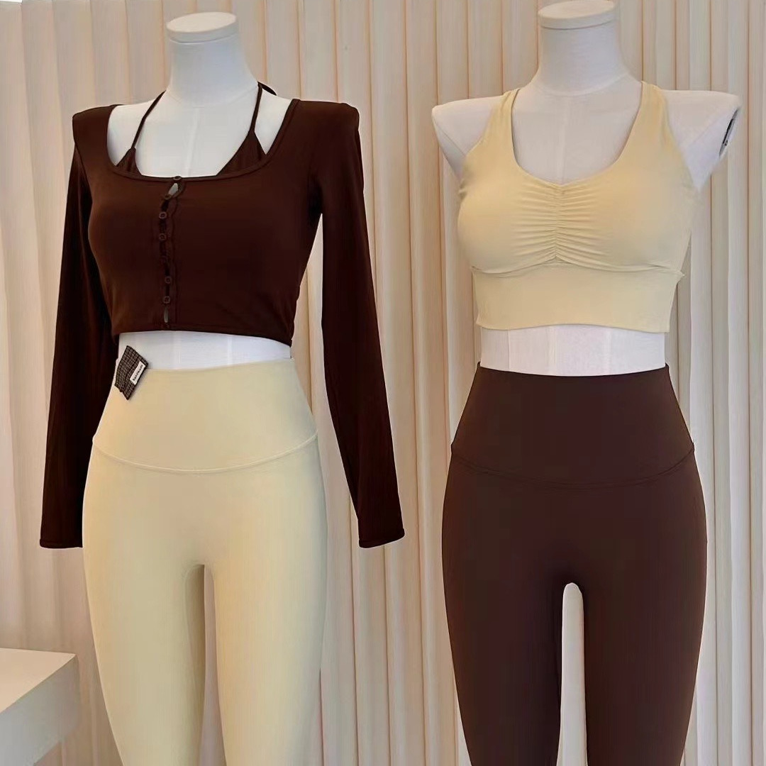 瑜伽服套装女2025新款高级感三件套纯欲风普拉提训练运动健身上衣