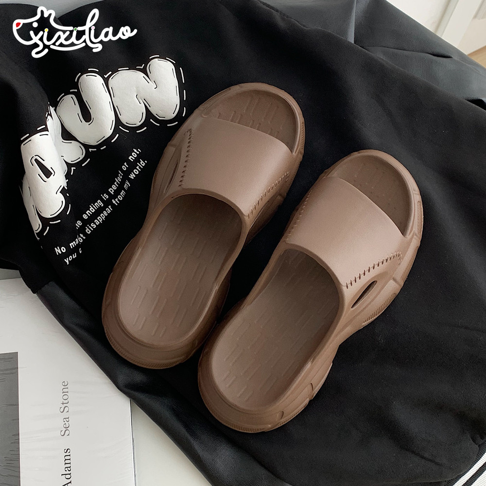 时尚休闲纯色百搭网红一字拖鞋增高厚底夏季外穿防滑舒适凉拖鞋女,女鞋,一字拖,淘宝优惠券,粉丝福利购,淘宝优惠卷