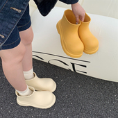 短筒水鞋 百搭纯色雨鞋 女 新款 时尚 夏季 外穿防滑防水休闲可爱小丑鞋