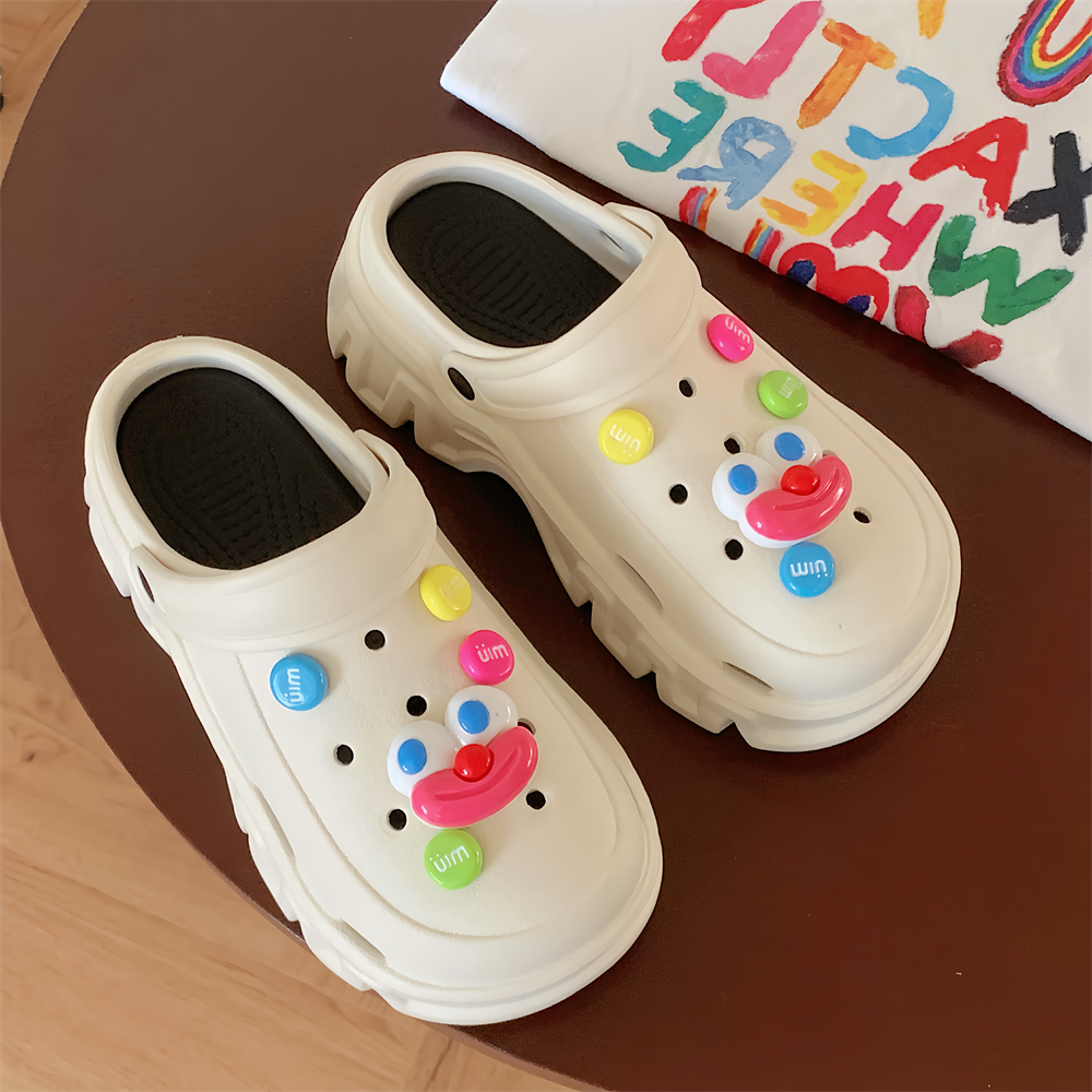 搞怪创意大眼韩版网红ins户外凉拖鞋增高厚底夏季防滑洞洞鞋女生,女鞋,包头拖,淘宝优惠券,粉丝福利购,淘宝优惠卷