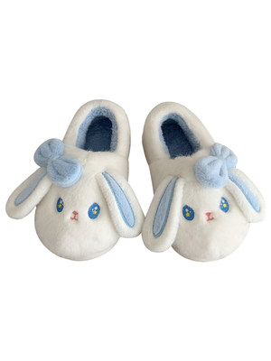 女士冬季卧室用卡通可爱保暖小兔全包跟棉拖鞋居家防滑月子软底鞋