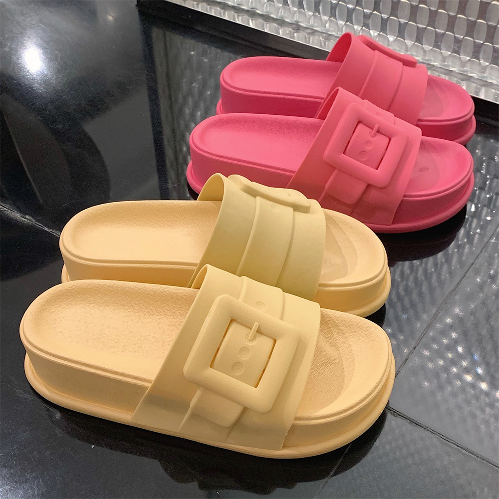 韩版ins创意方扣一字拖鞋夏季外穿时尚百搭新款防滑厚底凉拖鞋女,女鞋,一字拖,淘宝优惠券,粉丝福利购,淘宝优惠卷
