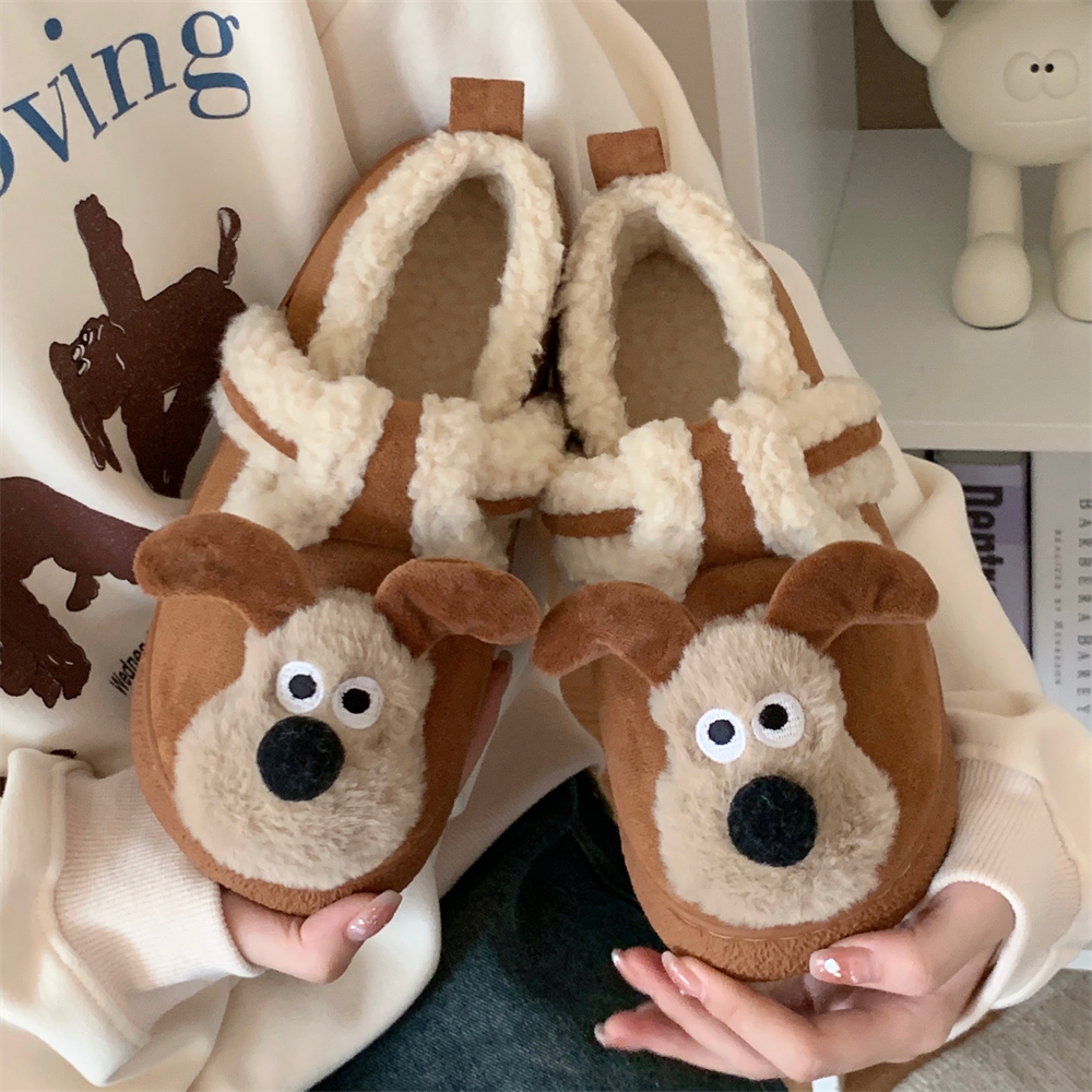 趣味卡通狗狗户外加绒保暖勃肯鞋