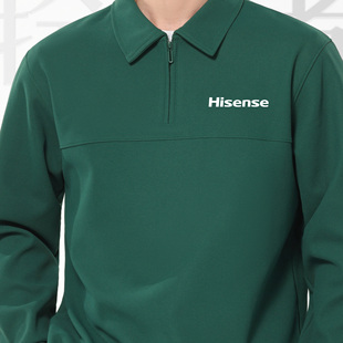 秋季装修公司工作服翻领卫衣企业绿色工衣定制印logo家具电器工装