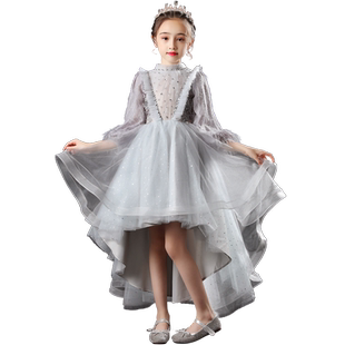 儿童公主裙蓬蓬女童小孩花童婚纱高端晚礼服钢琴走秀表演服秋冬季