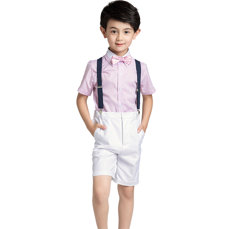 花童礼服男童儿童钢琴演出服背带裤六一合唱服小学生表演服装男生