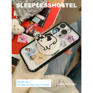 酒鬼咪咪磁吸支架适用iphone17promax苹果16 艺术家联名款 15手机壳原创保护壳 周末搭子咪一杯 失眠招待所