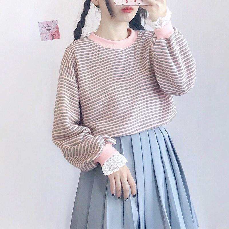 上衣长袖宽松秋装卫衣女牛仔背带裤内搭配半身百褶裙蓬蓬裙的条纹|msdalam kategori mod main/animasi/Zhou Bian/cos/permainan papan, kostum cosplay/props/perkhidmatan, Wanita Cosplay - dari Buy2taobao.com untuk memberikan perkhidmatan ejen Taobao profesional membeli