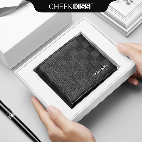 男士短款轻奢风小众软牛皮钱包