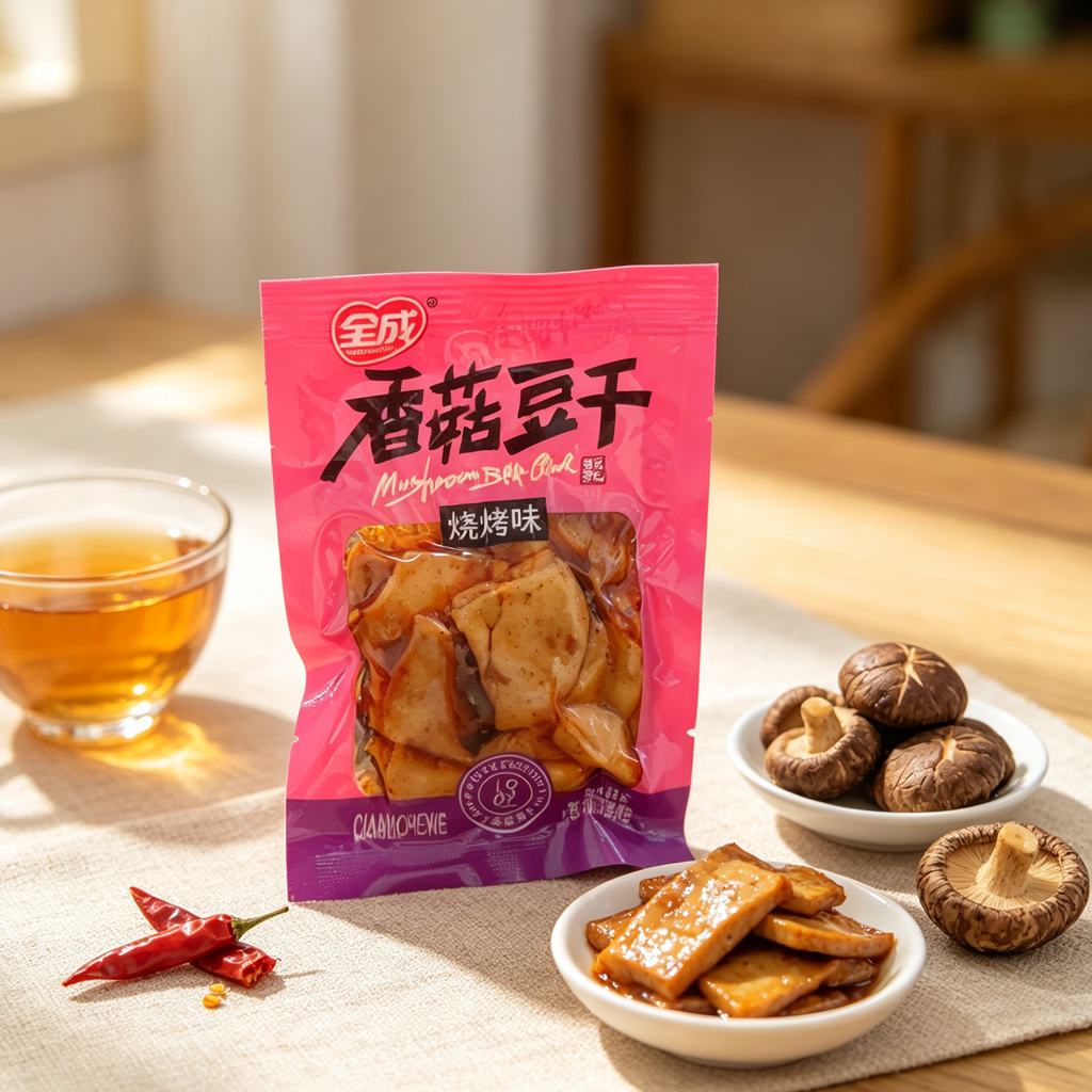全成香菇豆干烧烤味500克 多款口味 即食零食豆腐干 小包装食品