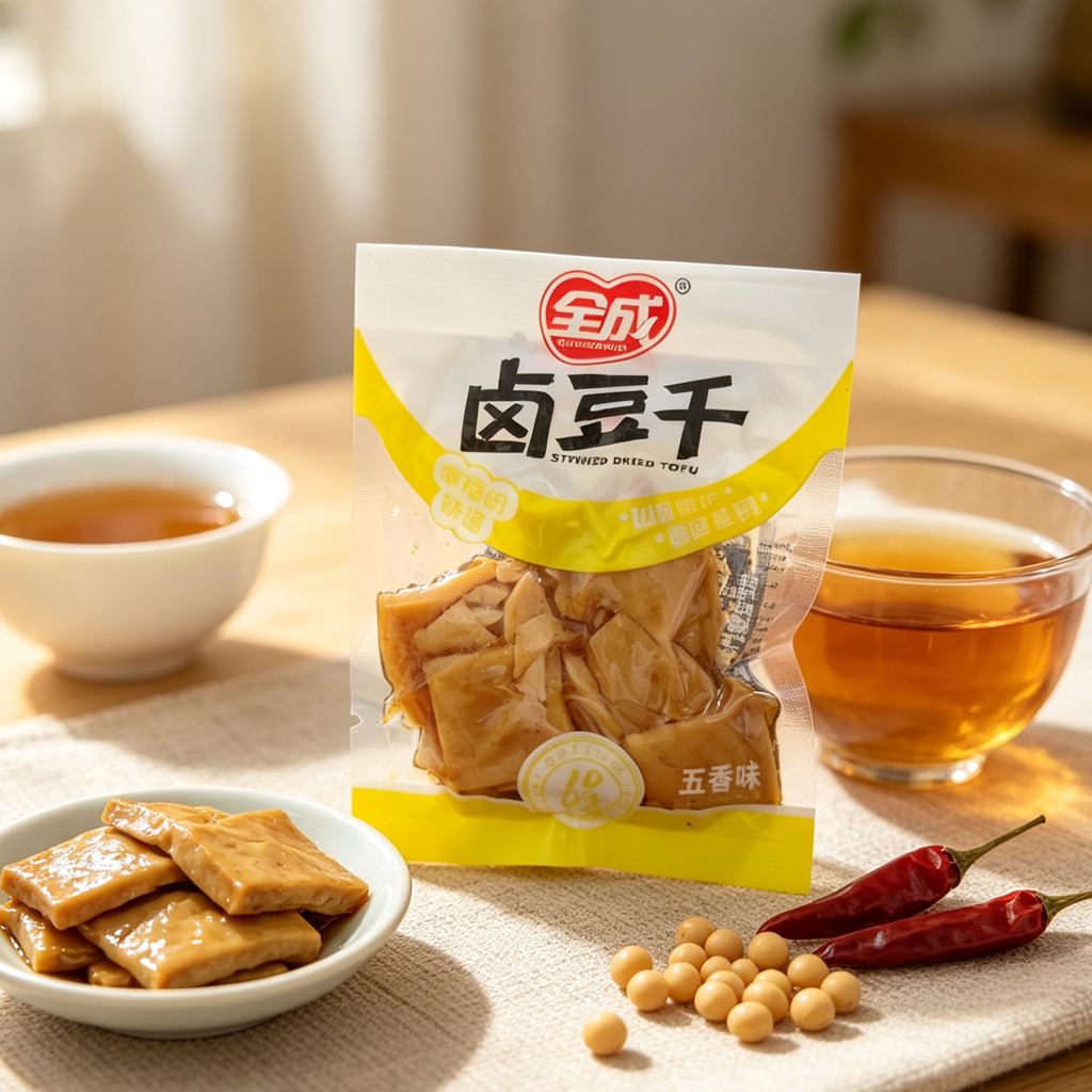 全成卤豆干五香味500克 多款口味 即食零食 豆腐干食品 口感硬实