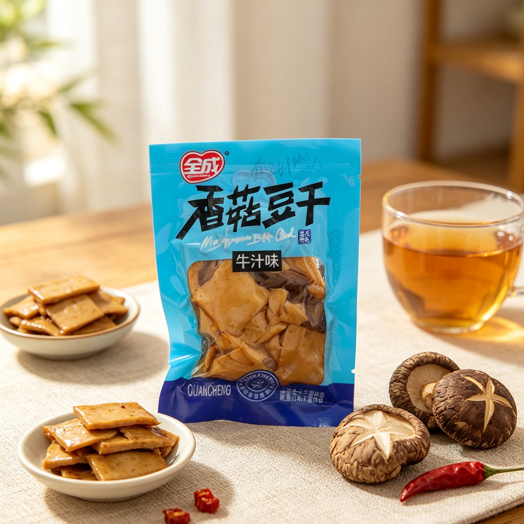 全成香菇豆干牛汁味500克 多款口味 即食零食豆腐干 小包装食品