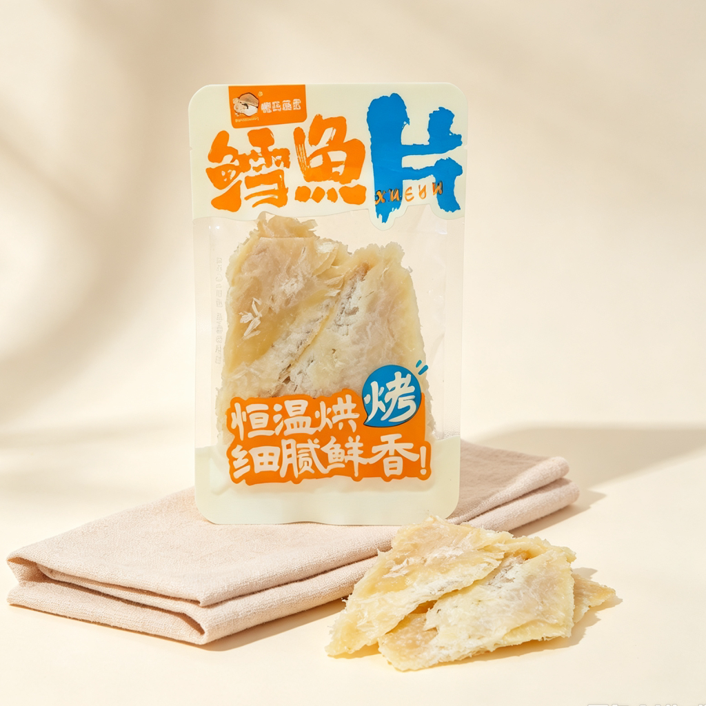 包邮 蝶岛渔香原味鳕鱼片500克 休闲食品 即食零食小包装恒温烘烤