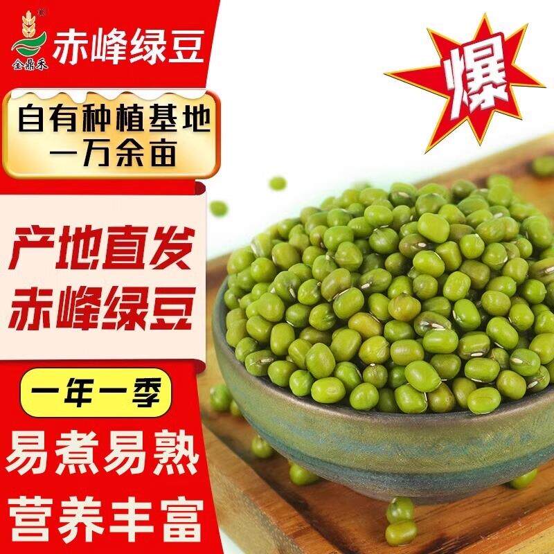 正宗优质农家新鲜绿豆可种发芽易煮粥汤无铁豆大颗粒真空2斤装当
