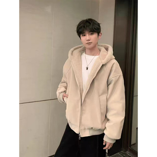 美式毛领座山雕皮衣外套棉服男女款冬季加绒加厚情侣连帽棉衣夹克