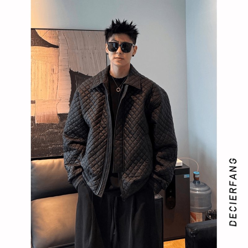 cleanfit美式飞行员菱格夹克棉服