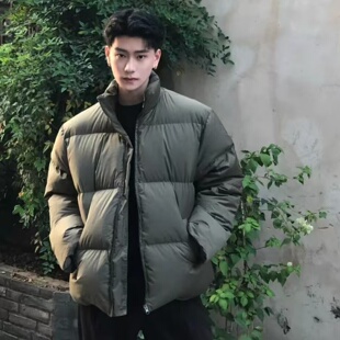 军绿色九江羽绒棉服男款冬季宽松加厚美式立领面包服cleanfit棉衣