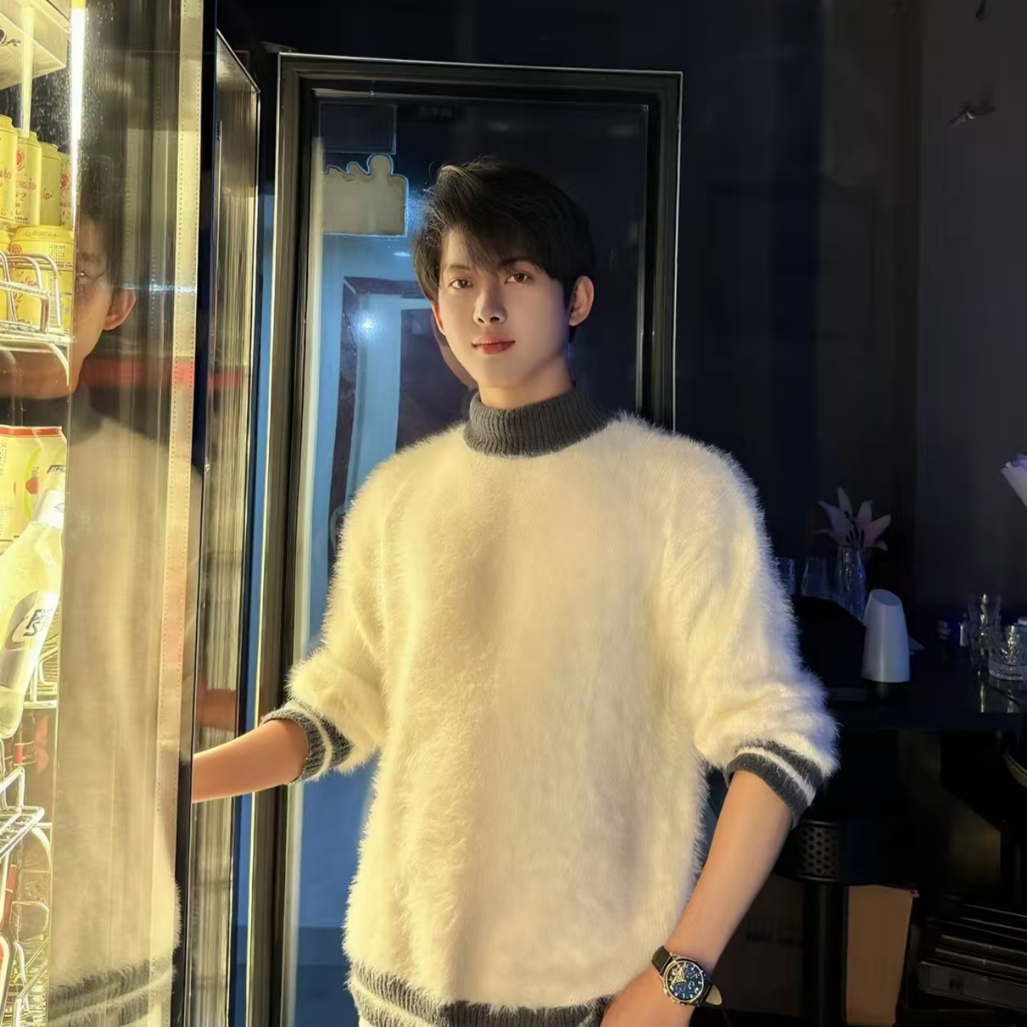 【全场五折】马海毛半高领毛衣潮