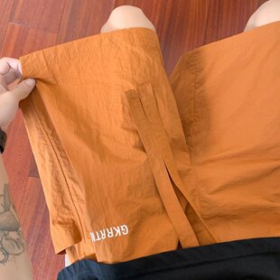 多巴胺冰丝工装短裤男士夏季速干薄款沙滩裤男生休闲运动五分裤子