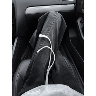 bootcut微喇牛仔裤男款春季cleanfit直筒工装baggy风穿搭休闲裤子