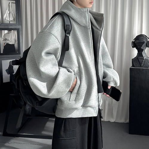 开衫卫衣男秋冬连帽衫夹克外套