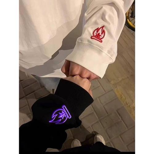 burnin小火苗火焰刺绣卫衣男