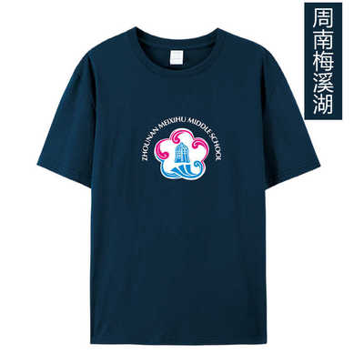 溪湖中学纯棉圆领宽松T恤