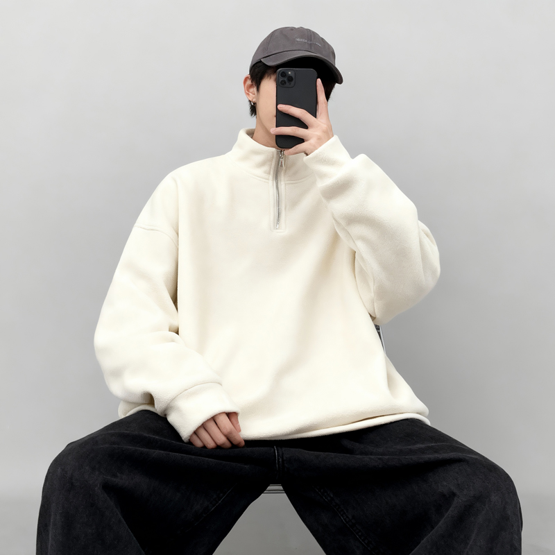 PW100*P38秋冬新款卫衣男潮流双面摇粒绒内搭打底衫立领休闲外套，男装T恤，星座414A-2（原B215-2）