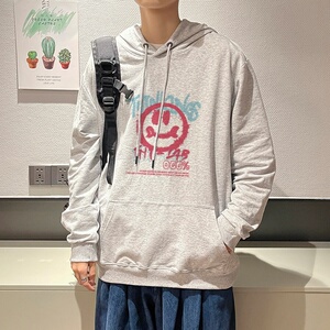 7011*P45 秋冬连帽卫衣男潮牌ins港风宽松百搭上衣服纯棉潮流外套图片