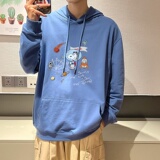 7005*P45港风ins秋季连帽卫衣男纯棉宽松上衣服潮牌白色休闲外套，男装卫衣，星座414A-2（原B215-2）