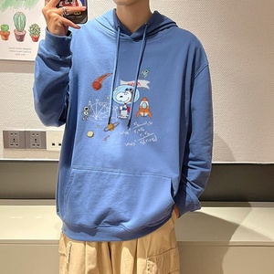 7005*P45 港风ins秋季连帽卫衣男纯棉宽松上衣服潮牌白色休闲外套图片