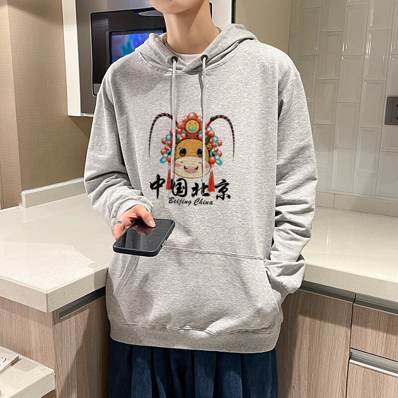 7001*P45潮ins纯棉连帽秋季卫衣男潮牌情侣装春秋款上衣外套男,男装卫衣,星座414A-2（原B215-2）