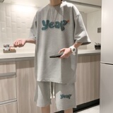 ZT14*P48夏季短袖t恤男女套装ins潮流帅气一套搭配短裤情侣两件套，男装T恤，星座414A-2（原B215-2）