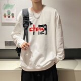 6006*P35潮印花无帽卫衣男秋季港风宽松上衣服潮牌ins纯棉外套，男装卫衣，星座414A-2（原B215-2）